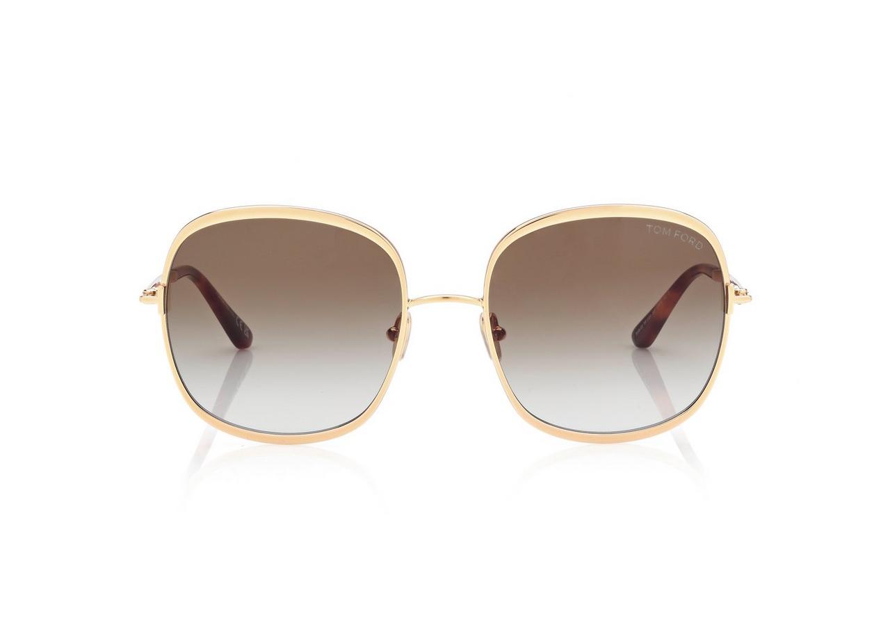 TOM FORD OM GOLD/ GREEN SOFIA SUNGLASSES
