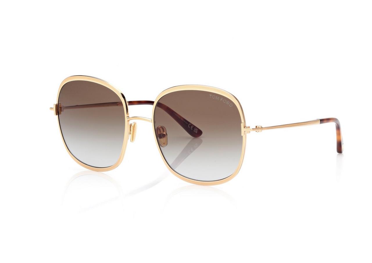 TOM FORD OM GOLD/ GREEN SOFIA SUNGLASSES