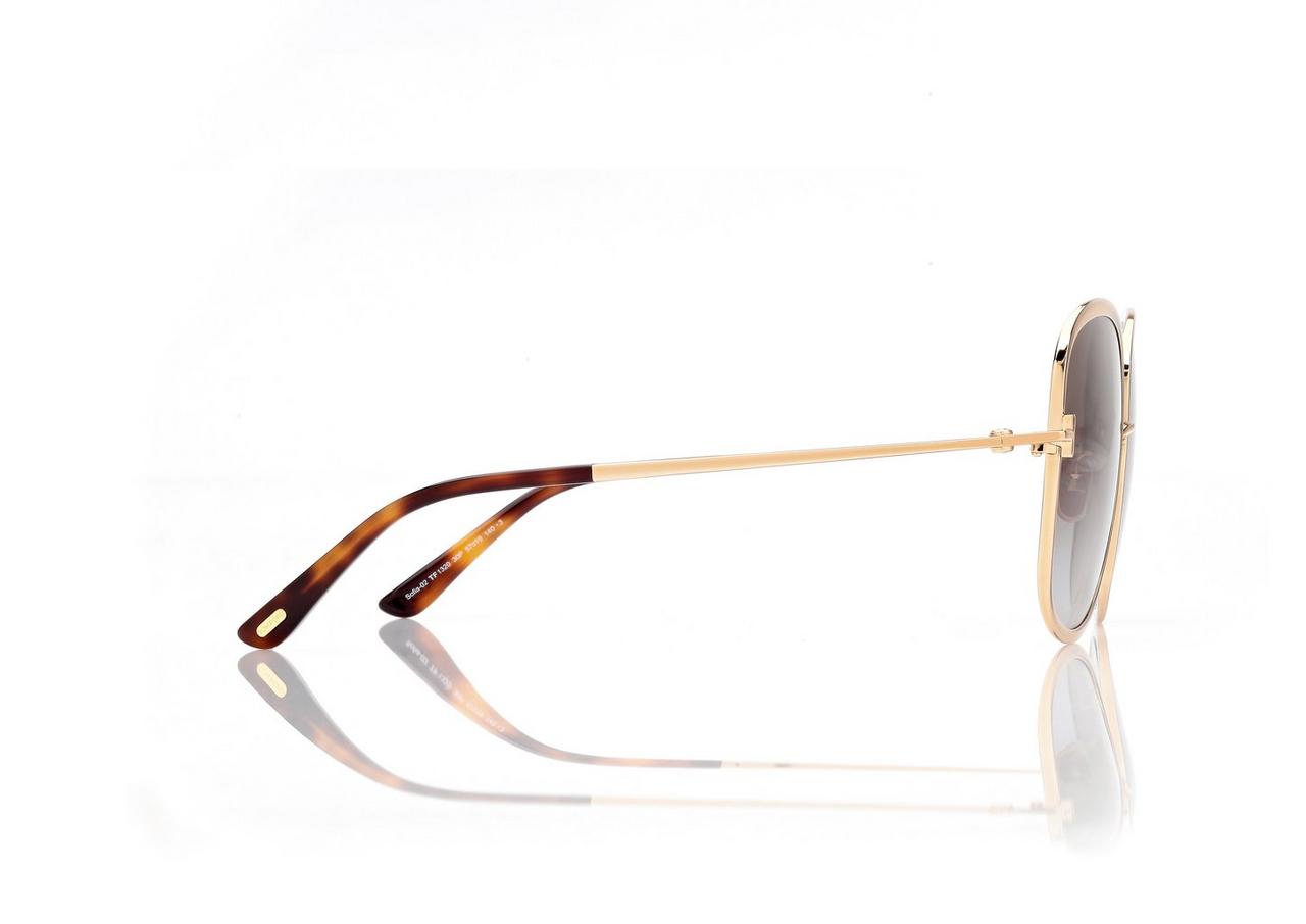 TOM FORD OM GOLD/ GREEN SOFIA SUNGLASSES