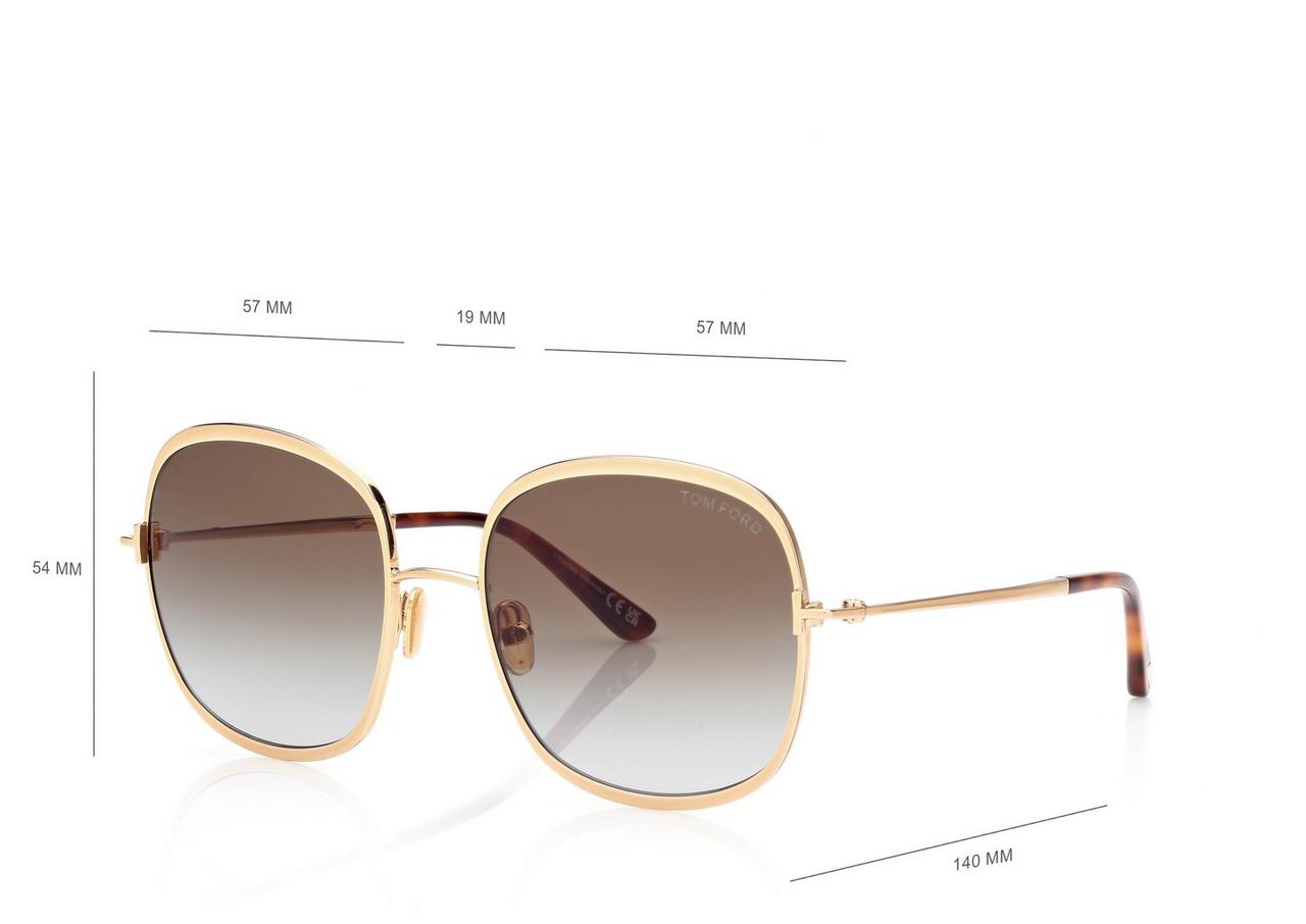 TOM FORD OM GOLD/ GREEN SOFIA SUNGLASSES