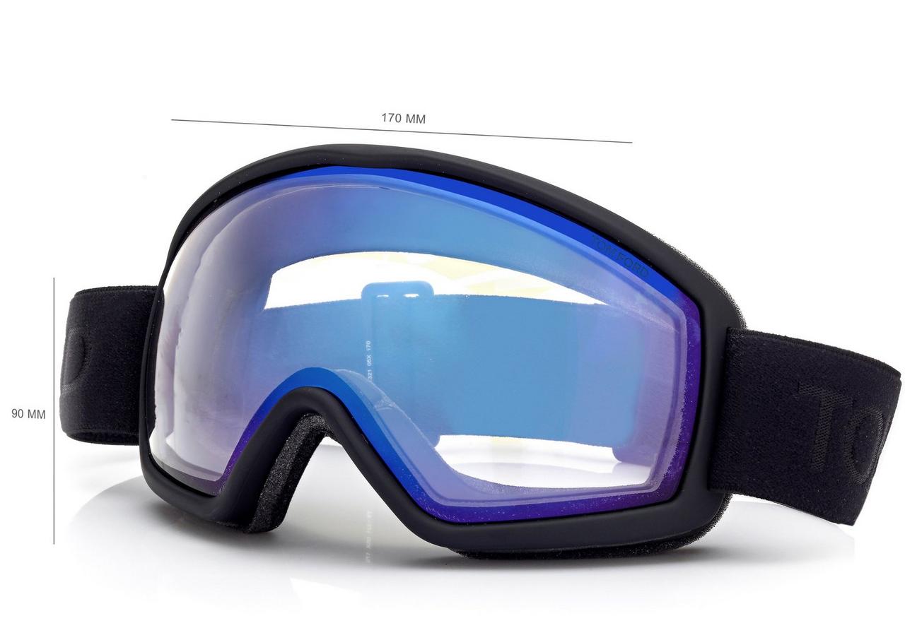 TOM FORD OM BLACK/BLUE SKI GOGGLES