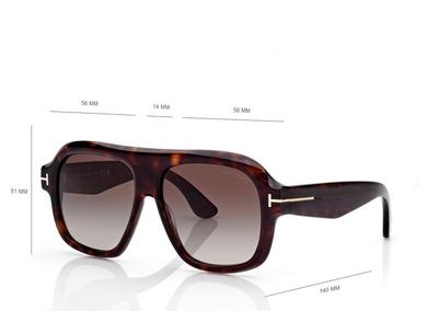 TOM FORD OM DARK HAVANA RHONDA SUNGLASSES
