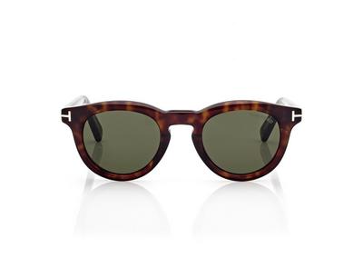 TOM FORD OM DARK HAVANA ICON ROUND SUNGLASSES