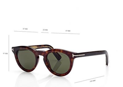 TOM FORD OM DARK HAVANA ICON ROUND SUNGLASSES