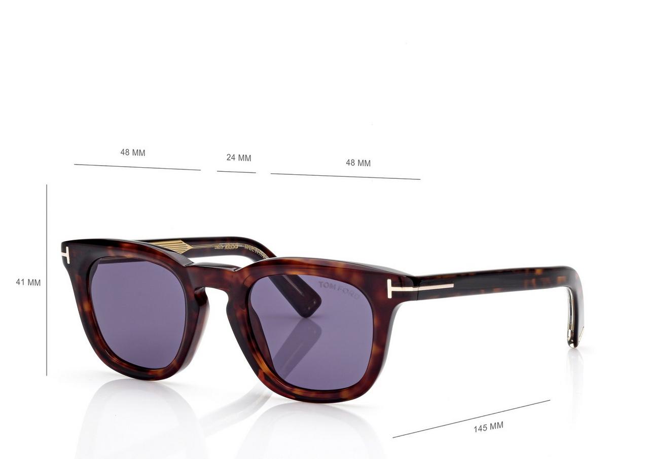 TOM FORD OM HAVANA ICON SQUARE SUNGLASSES