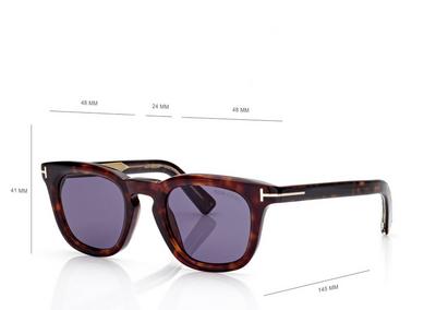 TOM FORD OM HAVANA ICON SQUARE SUNGLASSES