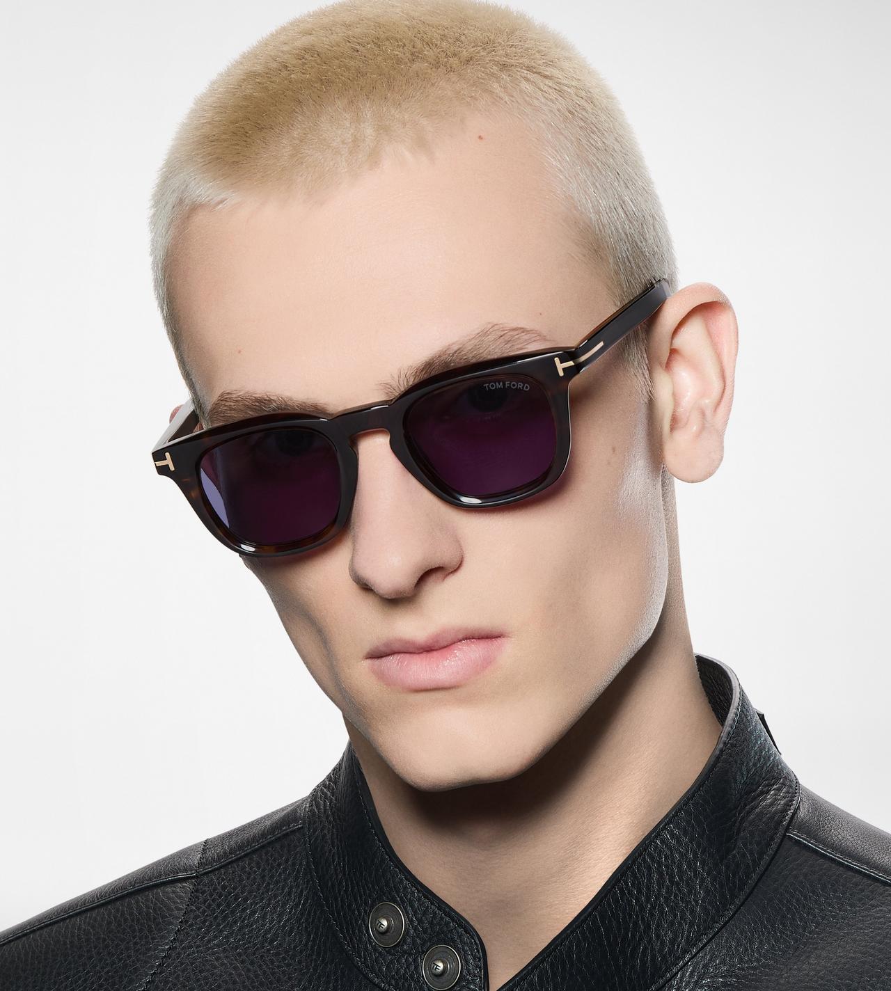 TOM FORD OM HAVANA ICON SQUARE SUNGLASSES