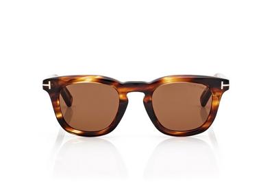 TOM FORD OM AMBER HAVANA ICON SQUARE SUNGLASSES