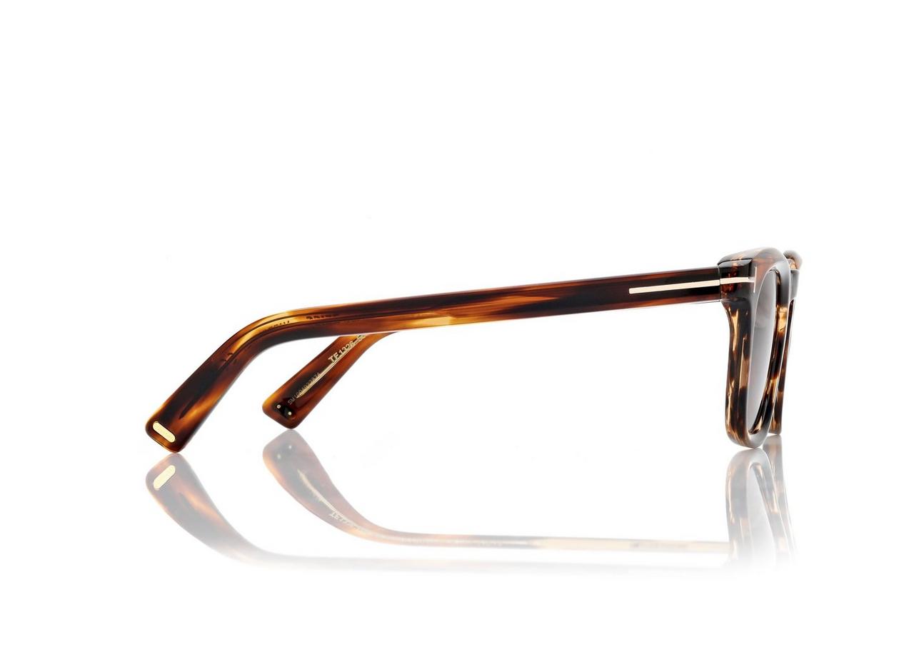 TOM FORD OM AMBER HAVANA ICON SQUARE SUNGLASSES