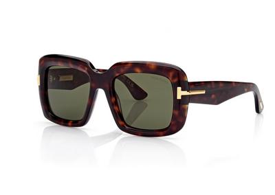 TOM FORD OM DARK HAVANA ICON SQUARE SUNGLASSES