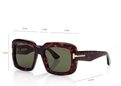 TOM FORD OM DARK HAVANA ICON SQUARE SUNGLASSES