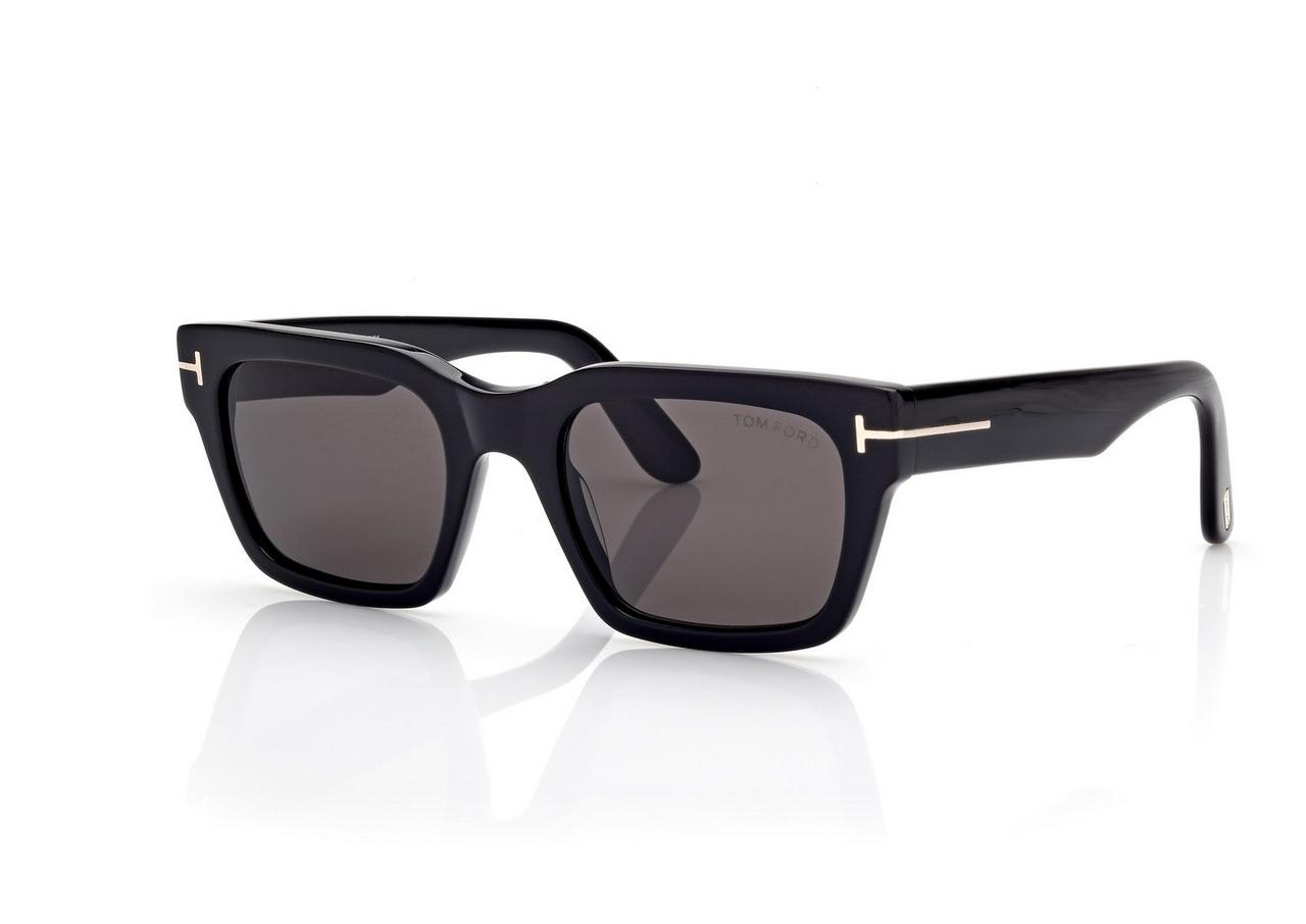 TOM FORD OM SHINY BLACK  / SMOKE ANDY  SUNGLASSES
