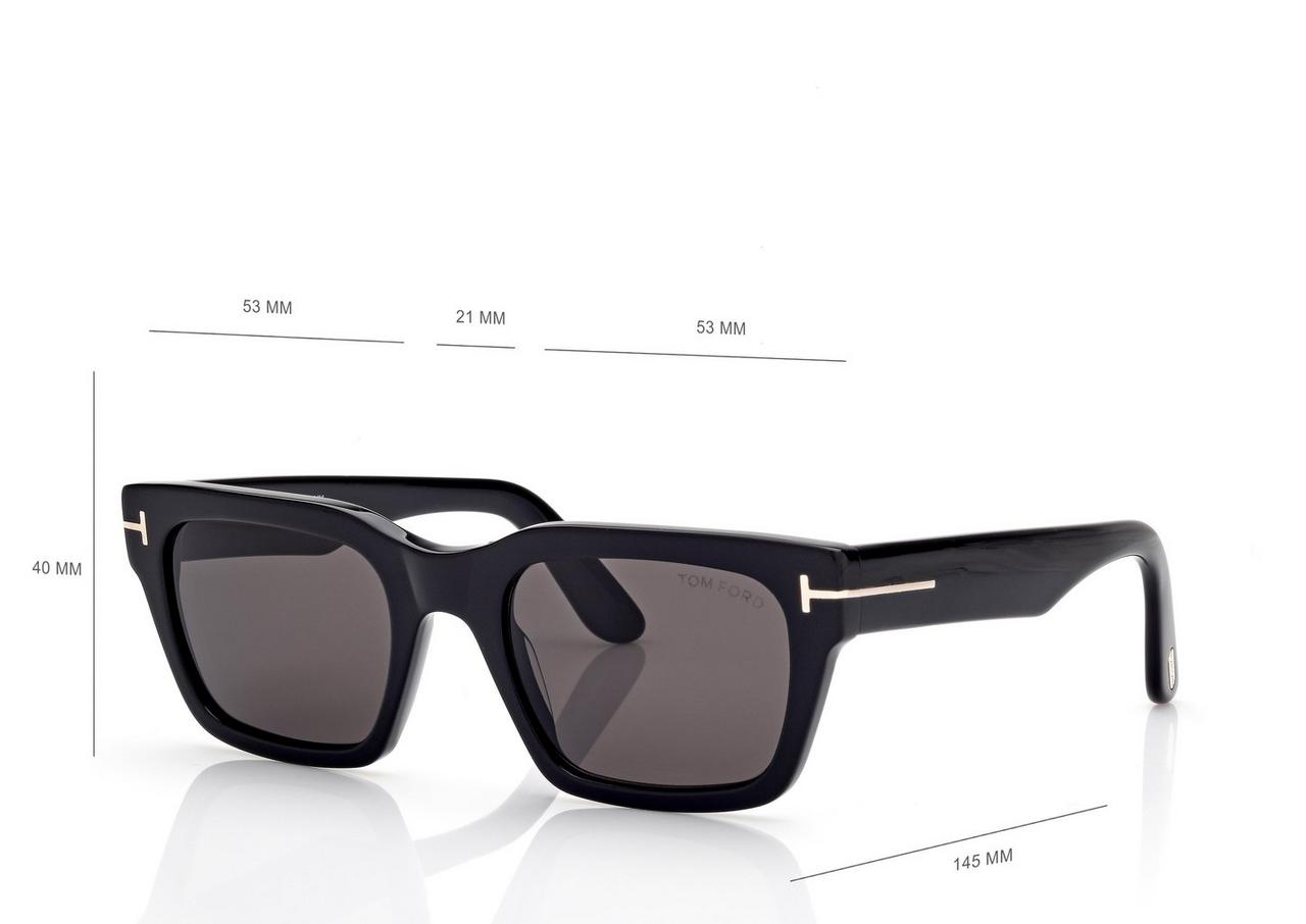 TOM FORD OM SHINY BLACK  / SMOKE ANDY  SUNGLASSES