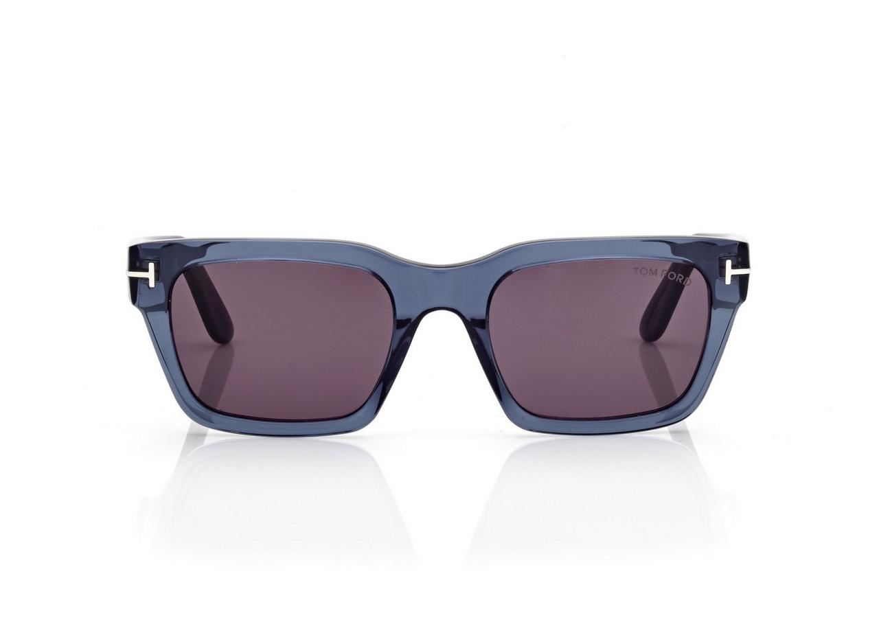TOM FORD OM SHINY BLUE / SMOKE ANDY  SUNGLASSES