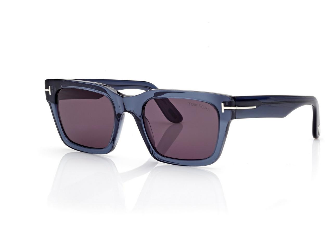 TOM FORD OM SHINY BLUE / SMOKE ANDY  SUNGLASSES