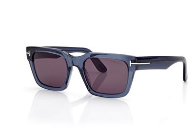 TOM FORD OM SHINY BLUE / SMOKE ANDY  SUNGLASSES