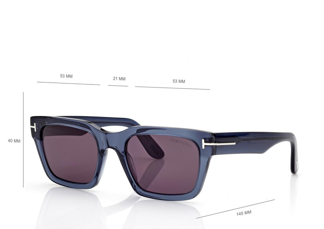TOM FORD OM SHINY BLUE / SMOKE ANDY  SUNGLASSES