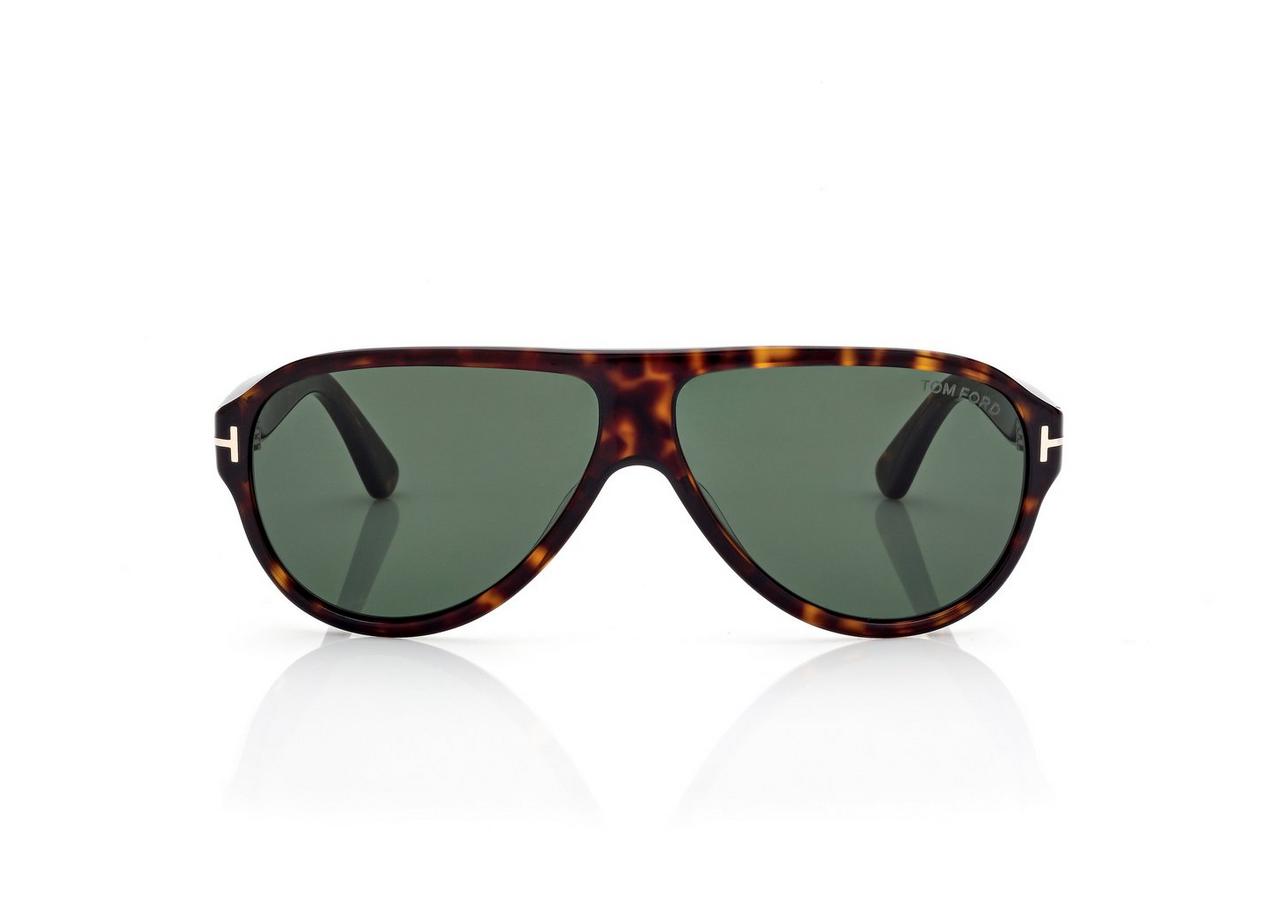 TOM FORD OM DARK HAVANA / GREEN SAMUELE SUNGLASSES