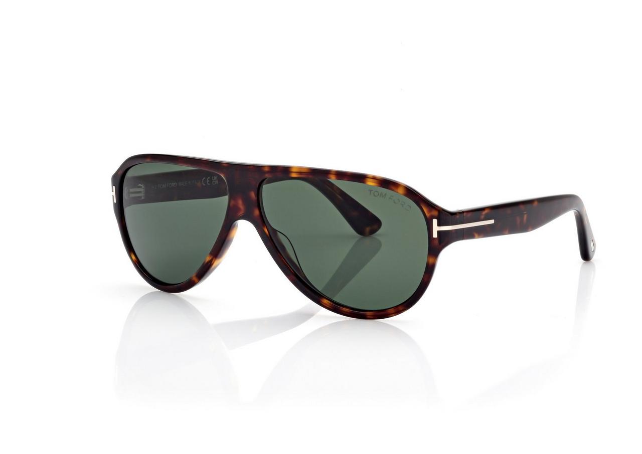 TOM FORD OM DARK HAVANA / GREEN SAMUELE SUNGLASSES