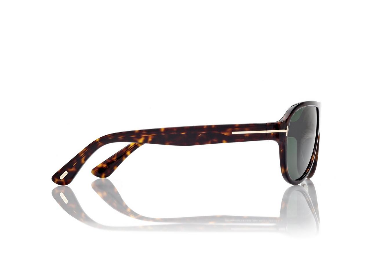 TOM FORD OM DARK HAVANA / GREEN SAMUELE SUNGLASSES