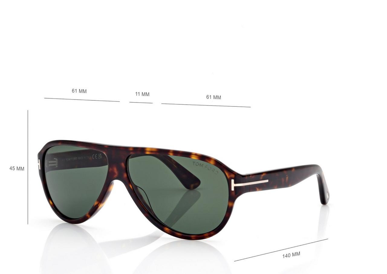 TOM FORD OM DARK HAVANA / GREEN SAMUELE SUNGLASSES