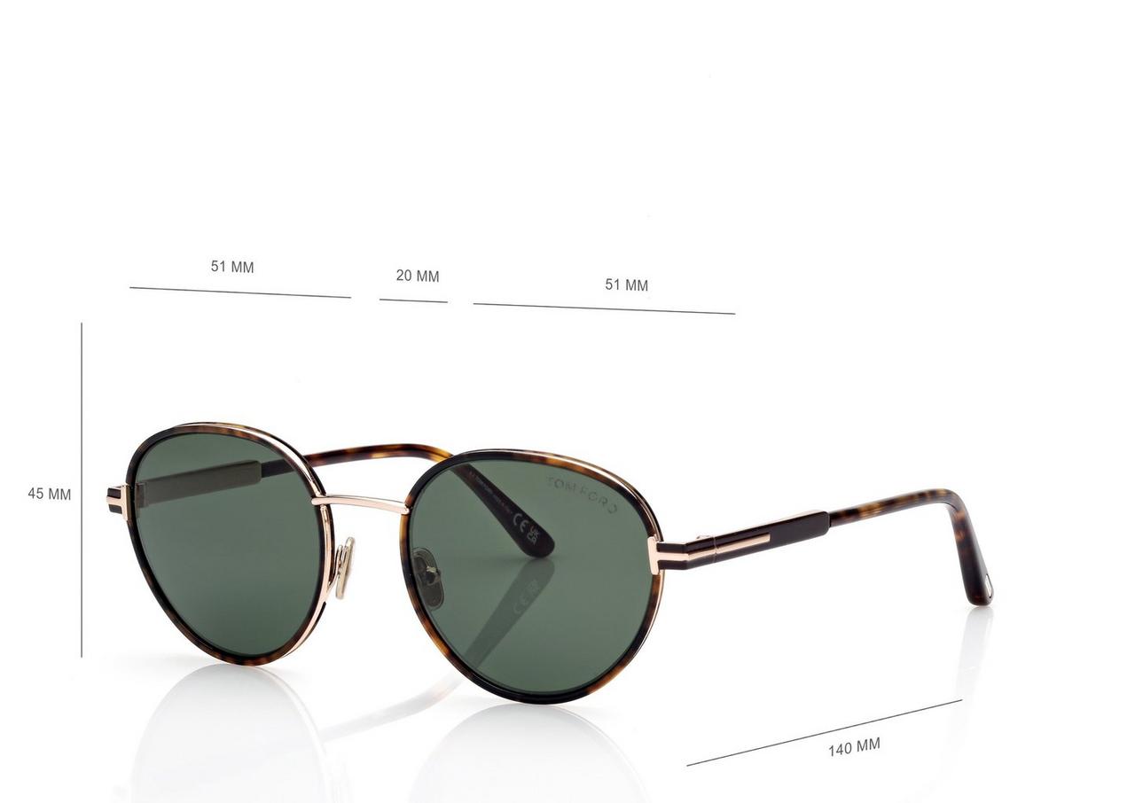 TOM FORD OM DARK HAVANA / GREEN OCCHIALI DA SOLE JET
