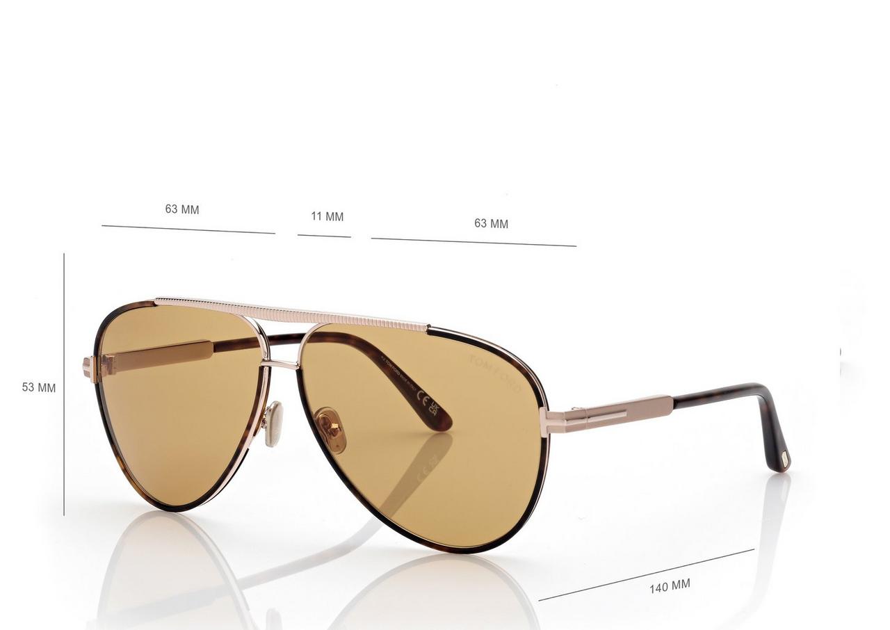 TOM FORD OM DARK HAVANA RUPERT SUNGLASSES