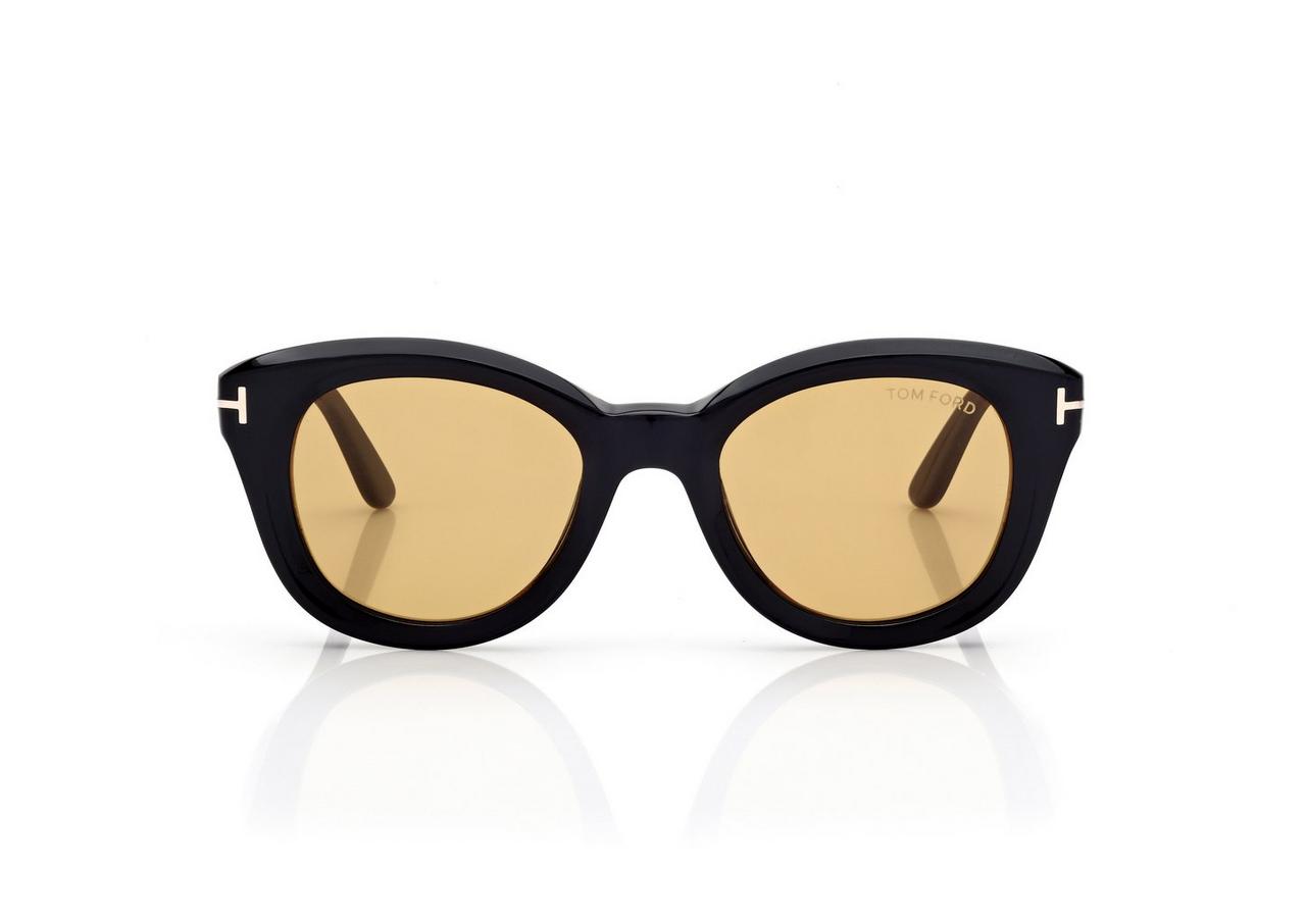 TOM FORD OM SHINY BLACK  / BROWN NIKA SUNGLASSES