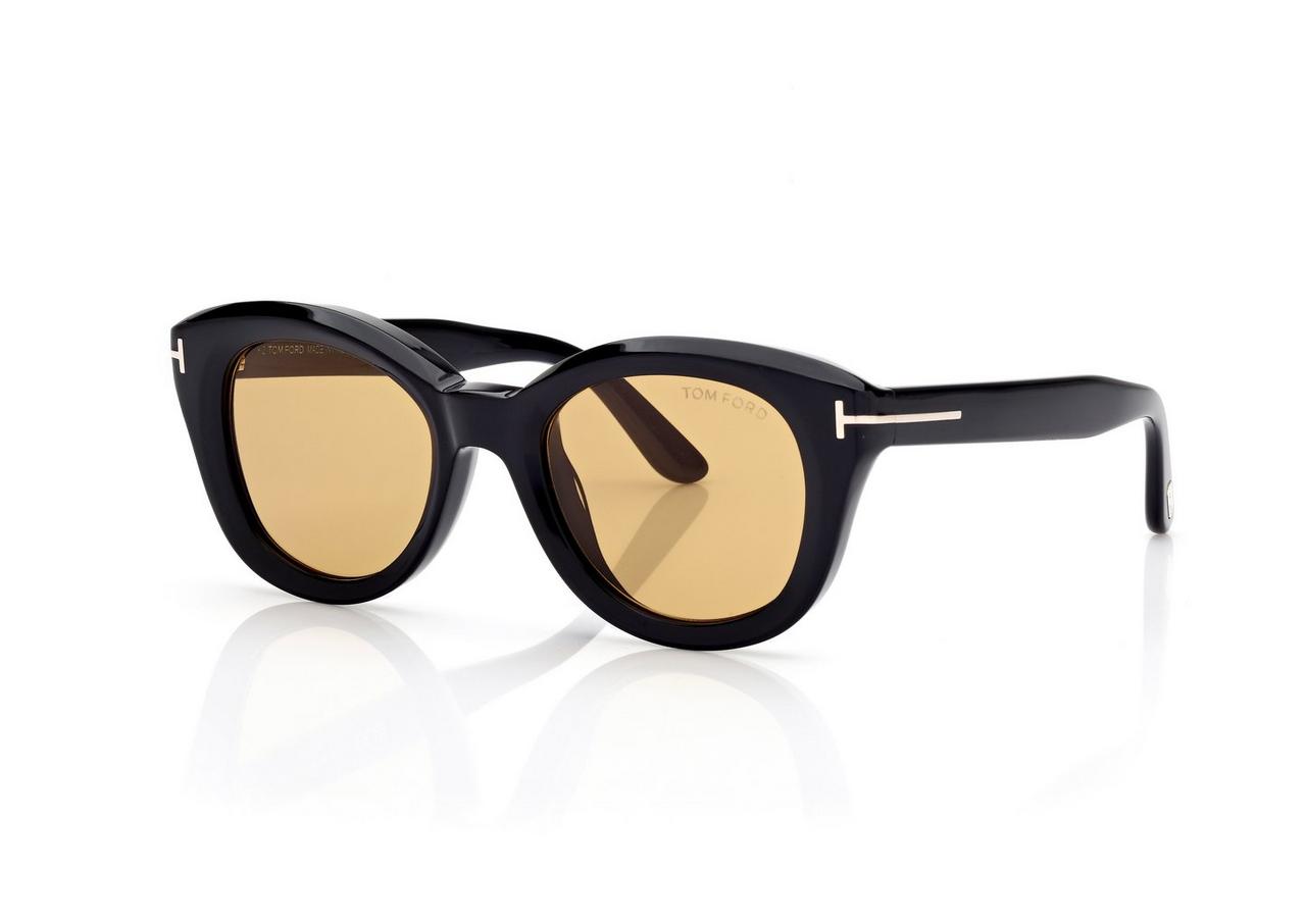 TOM FORD OM SHINY BLACK  / BROWN NIKA SUNGLASSES