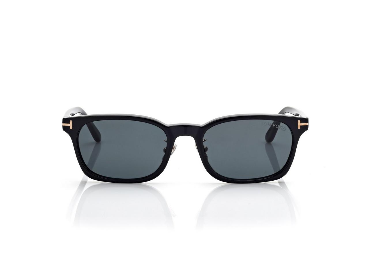 TOM FORD OM BLACK RECTANGULAR SUNGLASSES