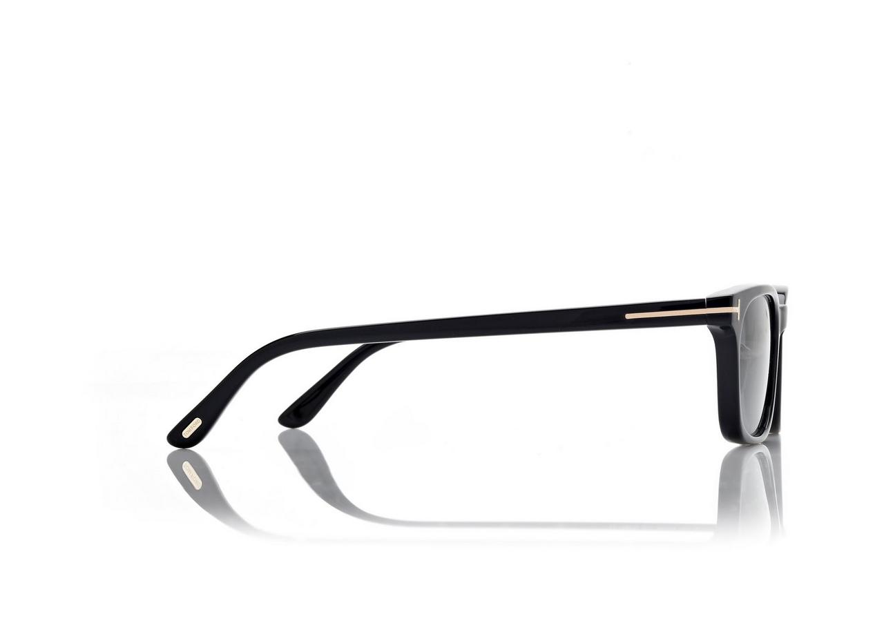 TOM FORD OM BLACK RECTANGULAR SUNGLASSES