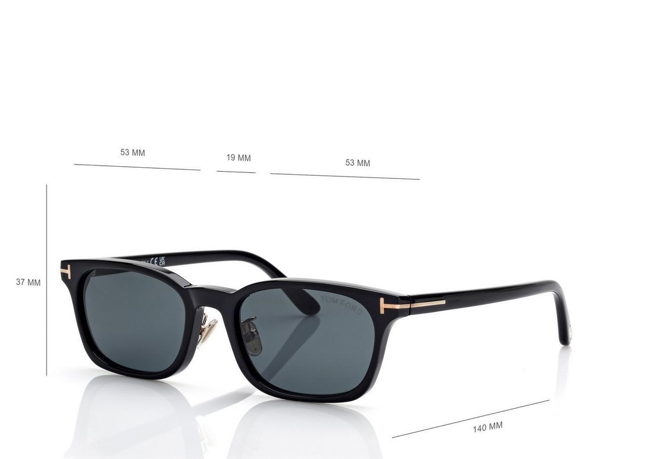 TOM FORD OM BLACK RECTANGULAR SUNGLASSES