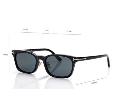 TOM FORD OM BLACK RECTANGULAR SUNGLASSES