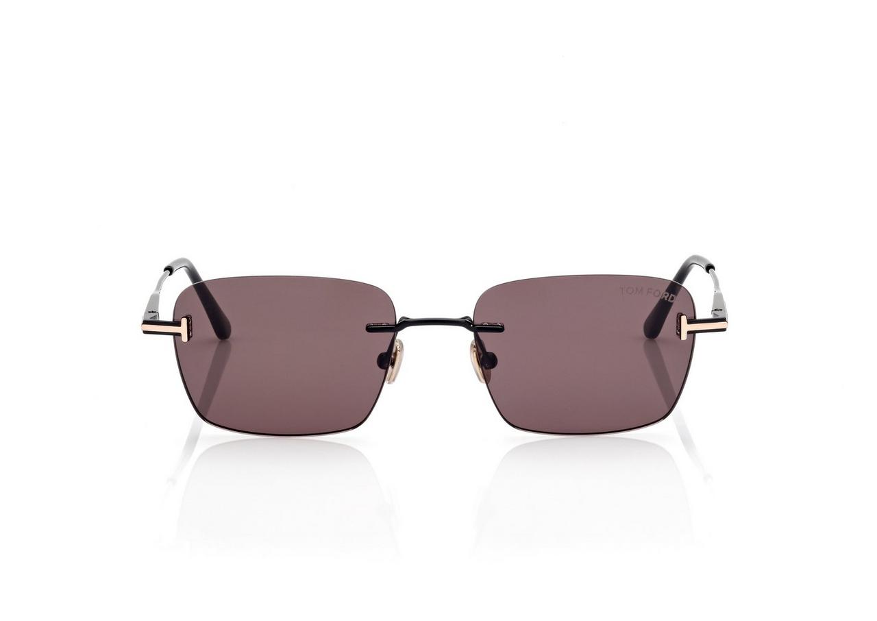 TOM FORD OM SHINY BLACK  / SMOKE JAKE SUNGLASSES