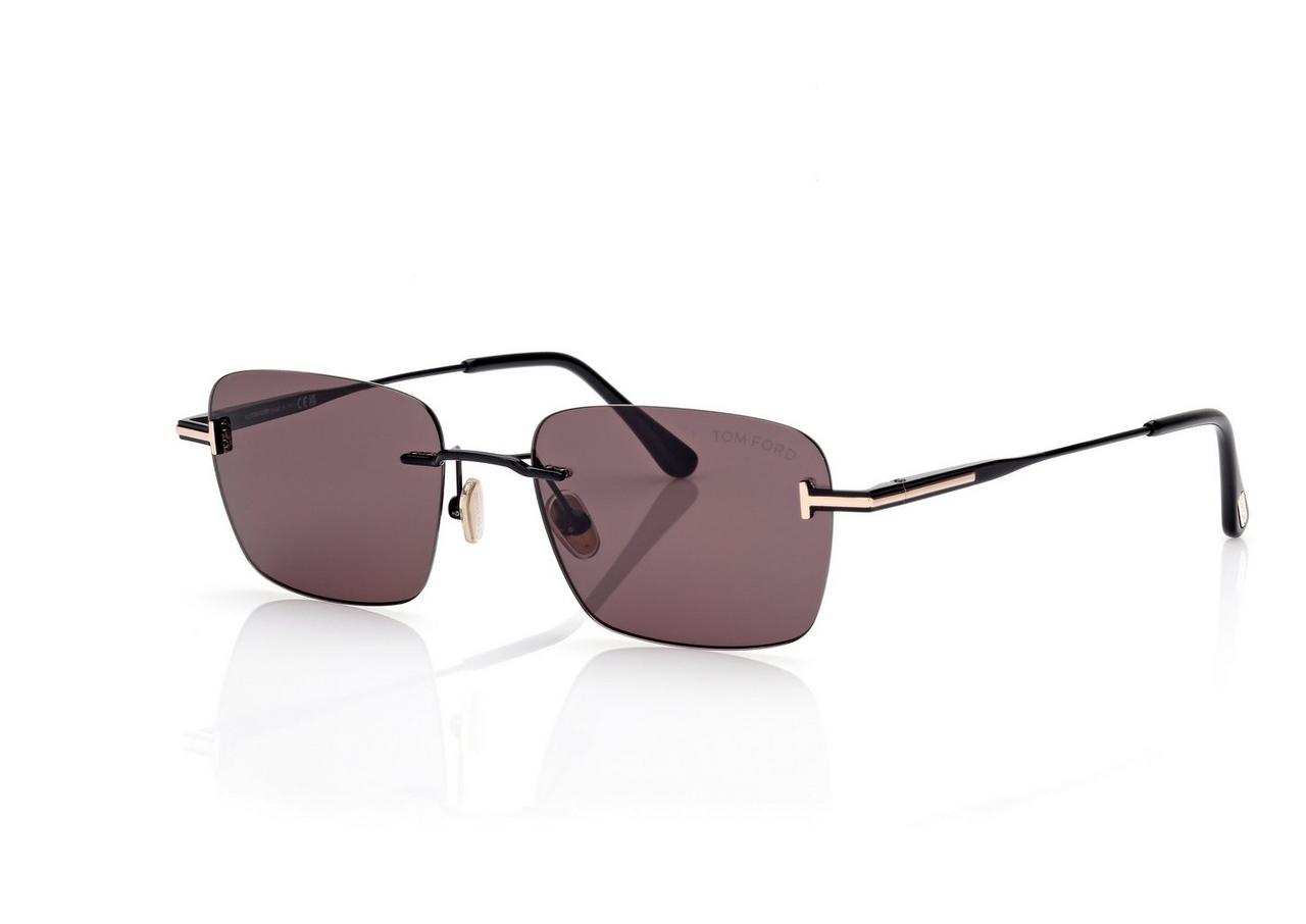 TOM FORD OM SHINY BLACK  / SMOKE JAKE SUNGLASSES