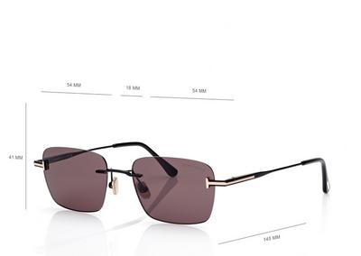 TOM FORD OM SHINY BLACK  / SMOKE JAKE SUNGLASSES