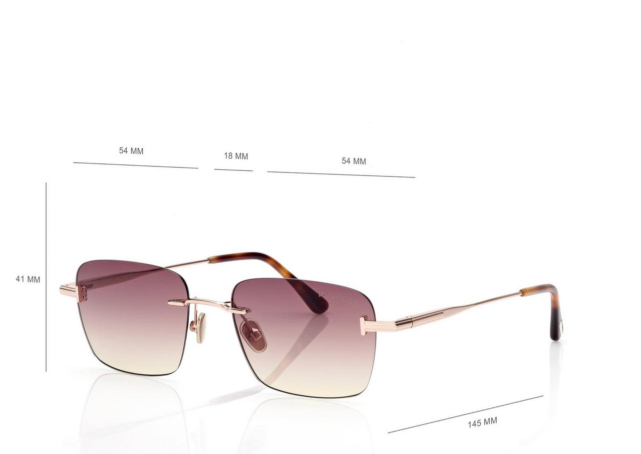 TOM FORD OM ROSE GOLD GRADIENT JAKE SUNGLASSES