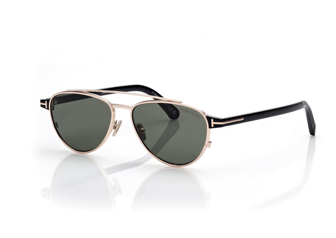 TOM FORD OM ROSE GOLD/GREEN ANTHONY SUNGLASSES