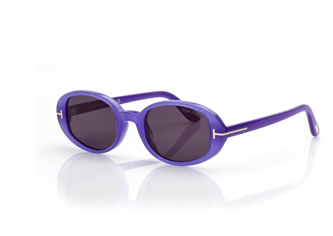 TOM FORD OM SHINY VIOLET / SMOKE IGGY SUNGLASSES