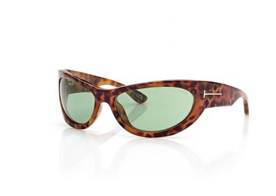 TOM FORD OM HAVANA/GREEN LEONA SUNGLASSES