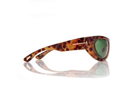 TOM FORD OM HAVANA/GREEN LEONA SUNGLASSES