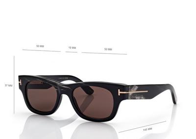TOM FORD OM BLACK HORN SQUARE HORN SUNGLASSES