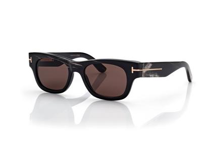 TOM FORD OM BLACK HORN SQUARE HORN SUNGLASSES