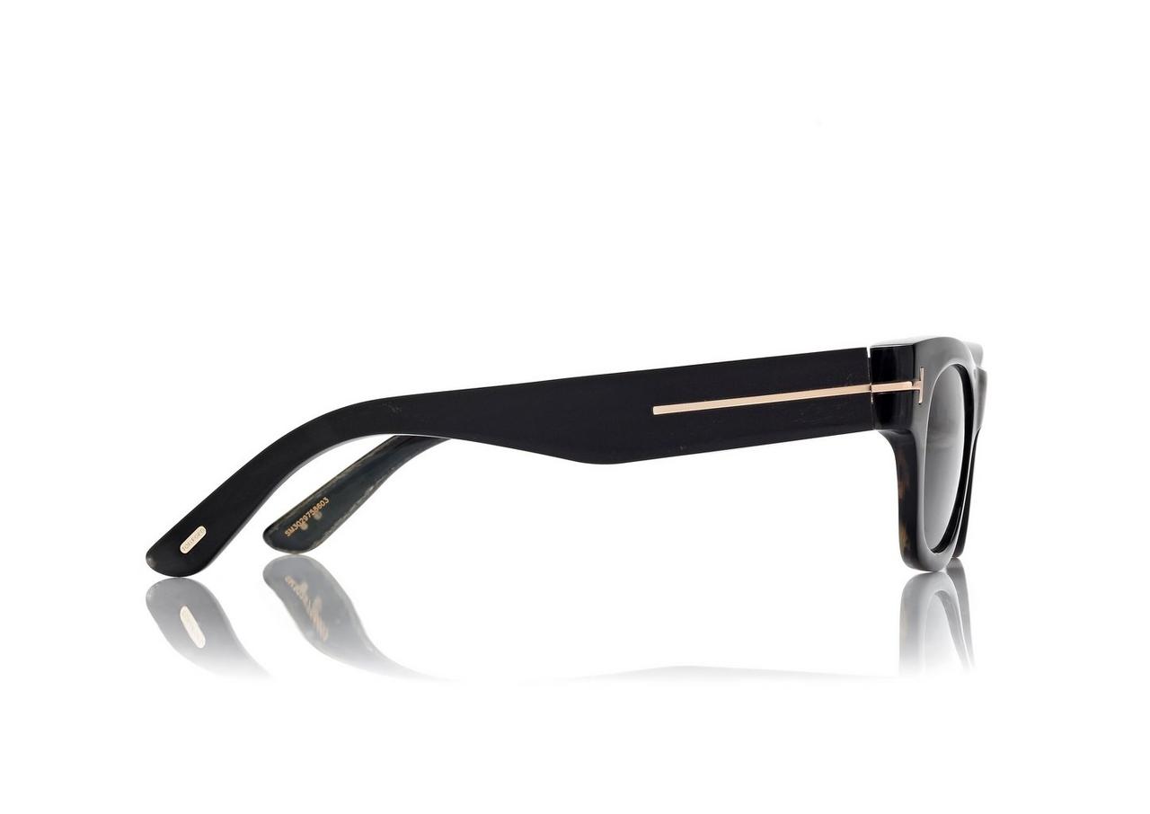 TOM FORD OM COLORED HORN/ SMOKE SQUARE HORN SUNGLASSES