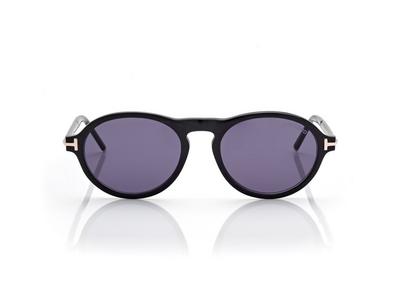 TOM FORD OM BLACK HORN/ BLUE ROUND HORN SUNGLASSES