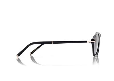 TOM FORD OM BLACK HORN/ BLUE ROUND HORN SUNGLASSES