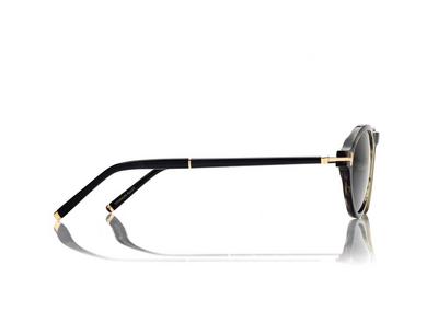 TOM FORD OM COLOURED HORN / GREEN ROUND HORN SUNGLASSES