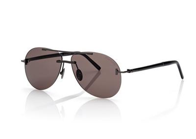 TOM FORD TITANIUM SHINY GUNMETAL  / SMOKE NAVIGATOR TITANIUM SUNGLASSES