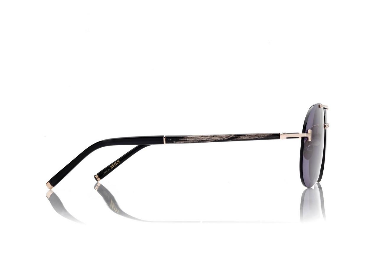 TOM FORD TITANIUM SHINY ROSE GOLD / BLUE NAVIGATOR TITANIUM SUNGLASSES