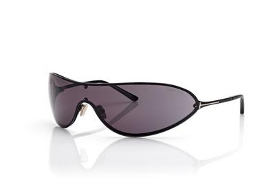 TOM FORD OM SHINY BLACK  / SMOKE BRADY  SUNGLASSES